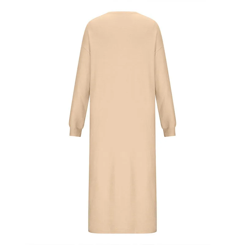KAMAHE Cross-border dress 2025 style knee-length thin and versatile sweater skirt high waist sweater skirt  knitted skirt