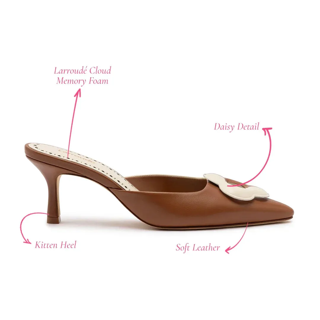 Larroude Flora Pump In Caramel-Ivory Leather