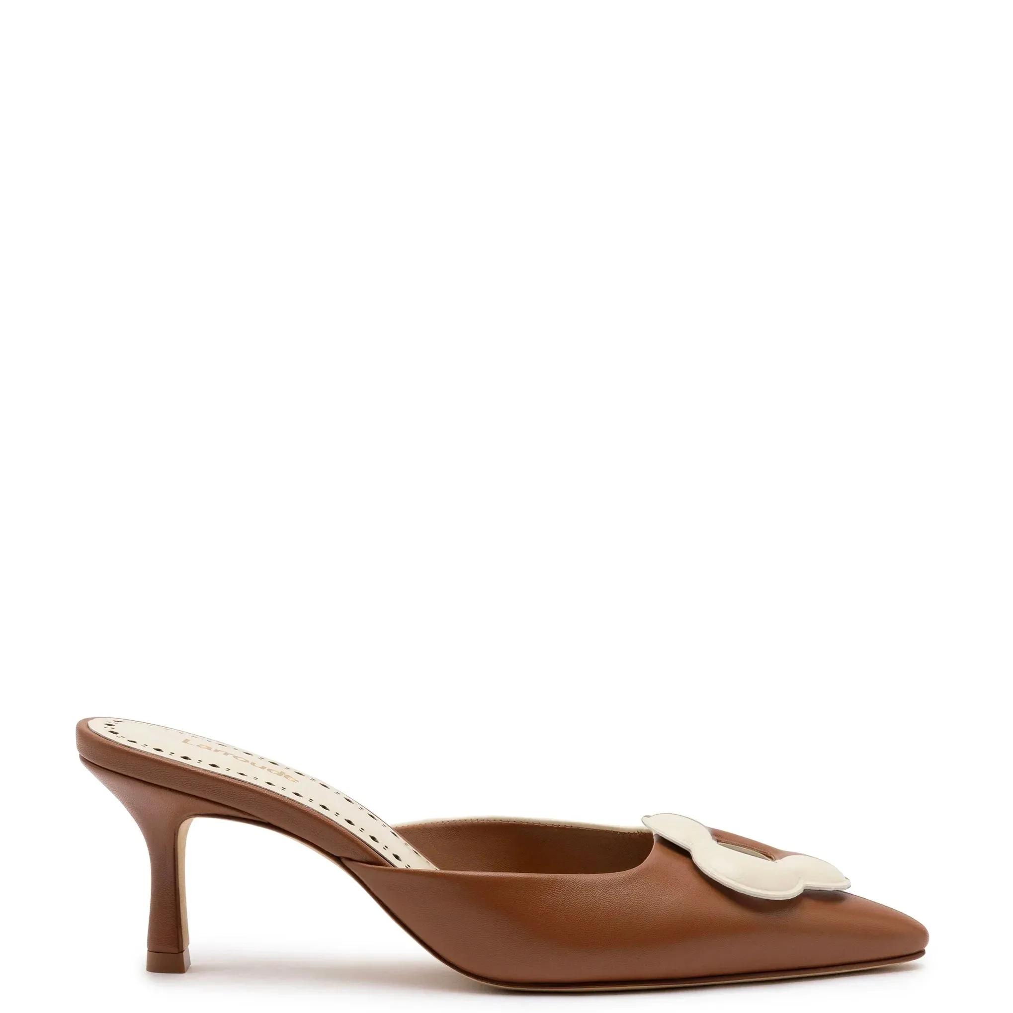 Larroude Flora Pump In Caramel-Ivory Leather