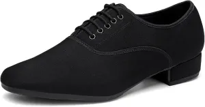 Latin Dance Shoes Men's Jazz Sneaker for Men Professional Black Oxford Upper Latin Salsa Shoe Plus Size Low Heel Tango Ballroom Dance Shoes(Outdoor Rubber Sole,38)