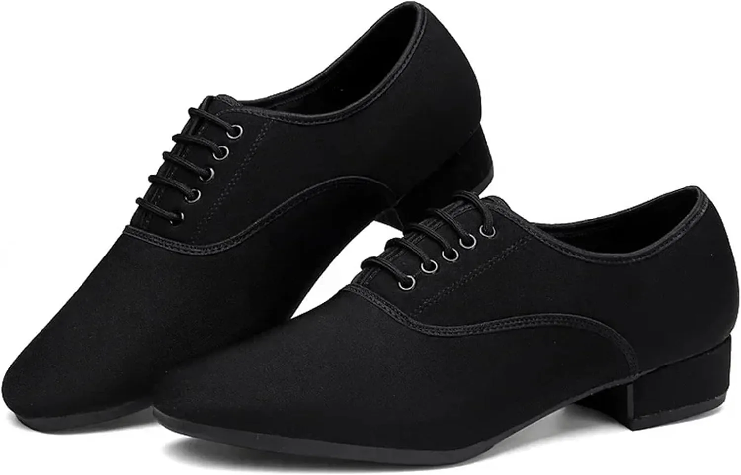Latin Dance Shoes Men's Jazz Sneaker for Men Professional Black Oxford Upper Latin Salsa Shoe Plus Size Low Heel Tango Ballroom Dance Shoes(Outdoor Rubber Sole,38)