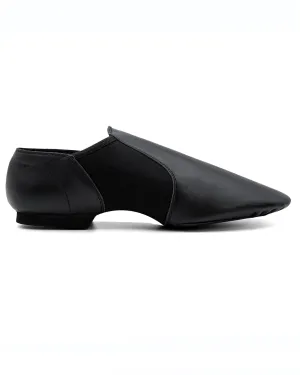 Leather Flex Slip On Tan Jazz Dance Shoes with Arch Insert for Women and Men