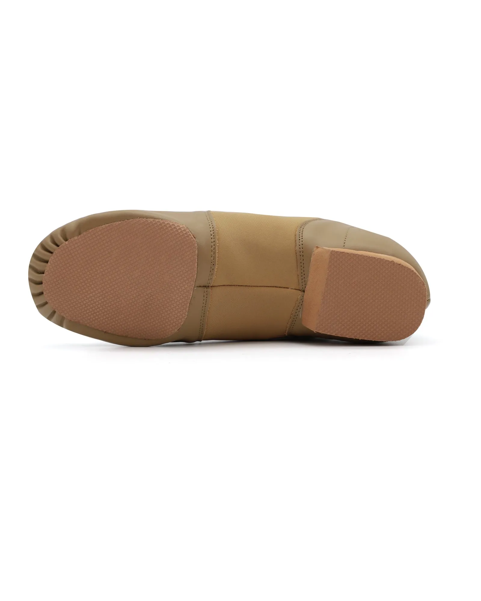 Leather Flex Slip On Tan Jazz Dance Shoes with Arch Insert for Women and Men