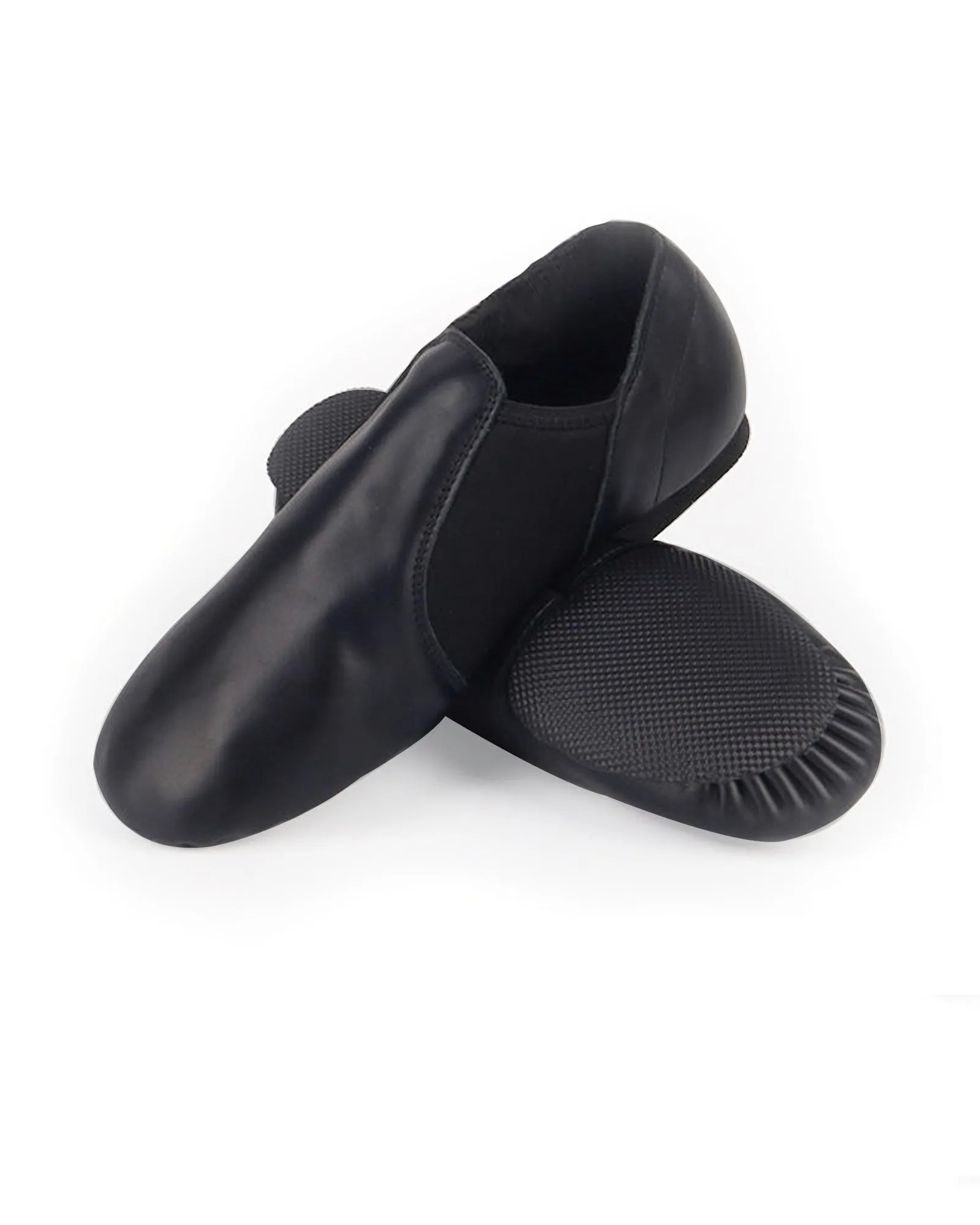 Leather Flex Slip On Tan Jazz Dance Shoes with Arch Insert for Women and Men