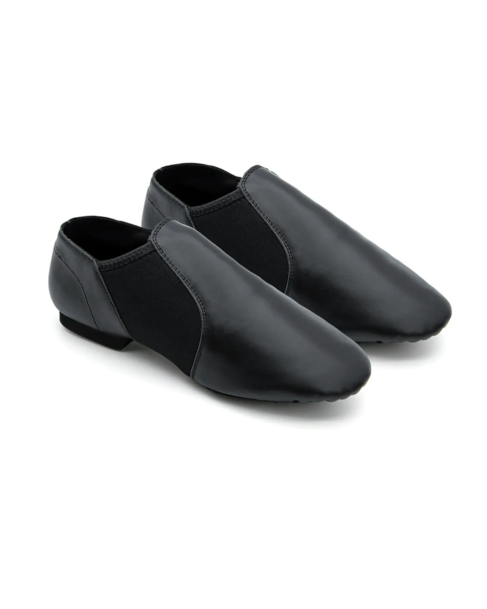 Leather Flex Slip On Tan Jazz Dance Shoes with Arch Insert for Women and Men