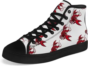 Lobster High Top Canvas Shoes for Men Women High Top Sneakers Lace Up Casual Shoes Gifts for Papa Mama