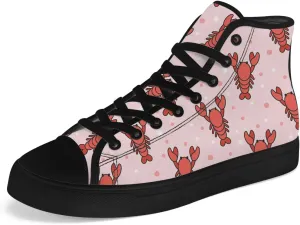 Lobster High Top Canvas Shoes for Men Women High Top Sneakers Lace Up Casual Shoes Gifts for Papa Mama