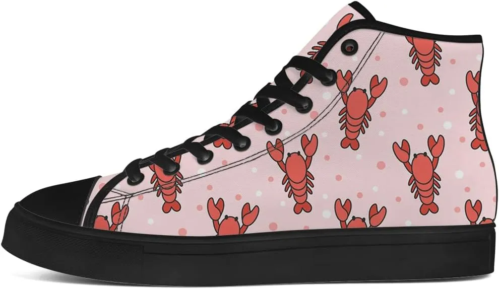 Lobster High Top Canvas Shoes for Men Women High Top Sneakers Lace Up Casual Shoes Gifts for Papa Mama
