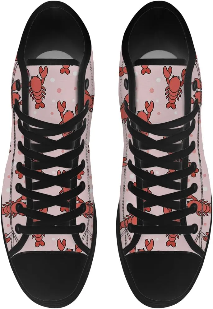 Lobster High Top Canvas Shoes for Men Women High Top Sneakers Lace Up Casual Shoes Gifts for Papa Mama
