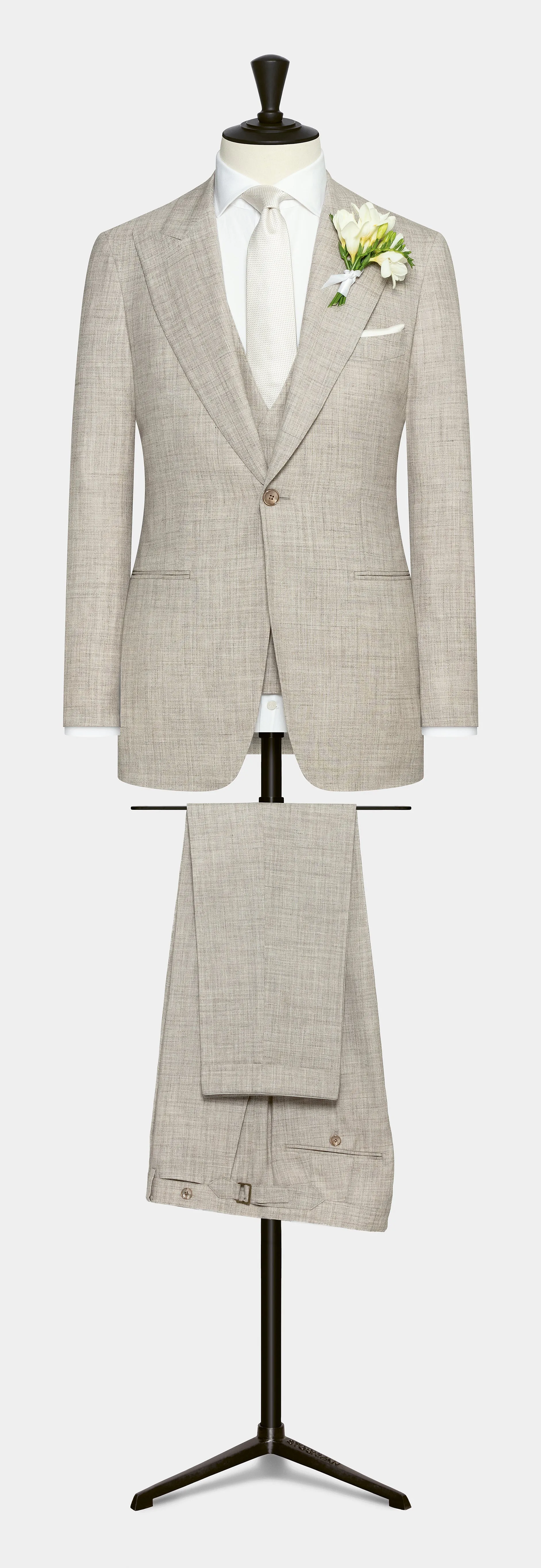 Loro Piana SUMMERTIME Beige Tropical Wool, Silk & Linen