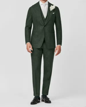 Loro Piana SUMMERTIME Dark Green Light Wool, Silk & Linen Tropical