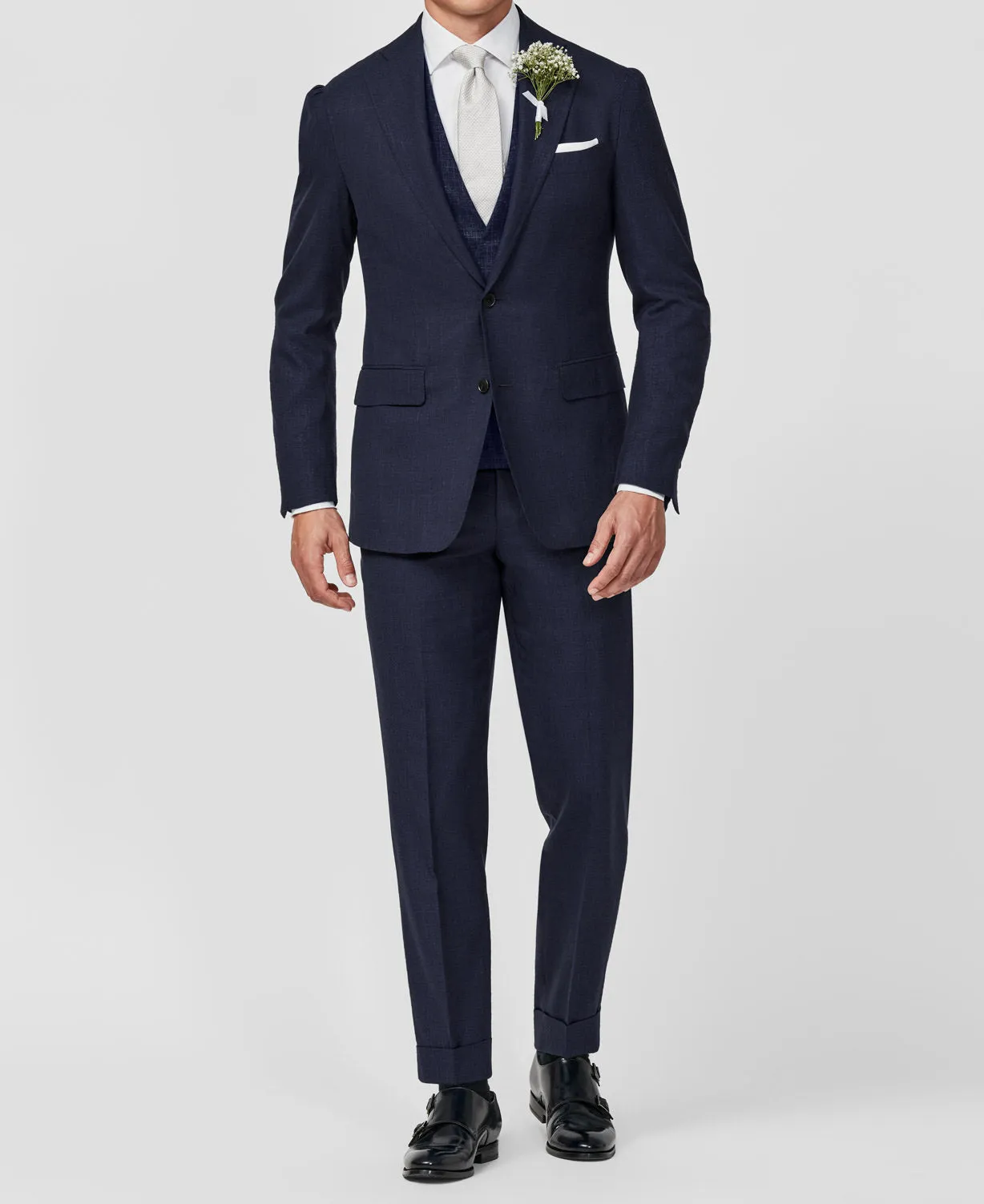 Loro Piana SUMMERTIME Neapolitan Blue Wool, Silk & Linen Tropical