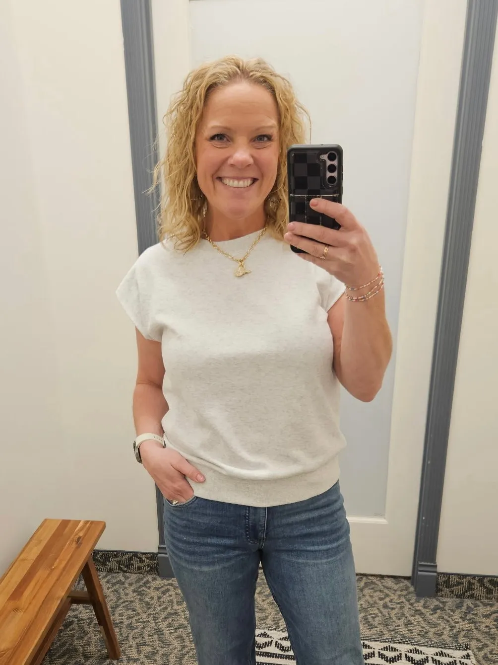 Lt Grey Terry Crew Muscle Sweatshirt