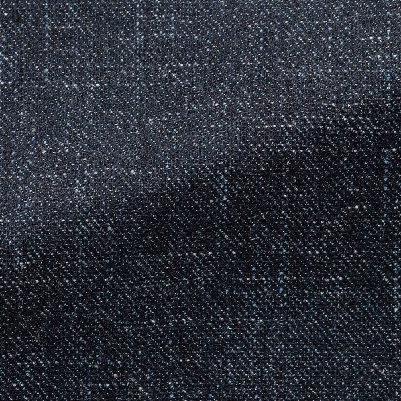 Marlane Navy Blue Jaspé Wool, Cotton & Linen Twill