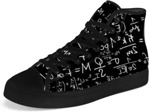 Math High Top Canvas Shoes for Men Women High Top Sneakers Lace Up Casual Shoes Gifts for Teacher Students