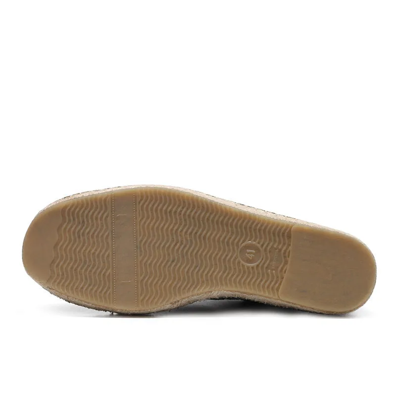 Men Linen Breathable Soft Flat Slip On Espadrilles