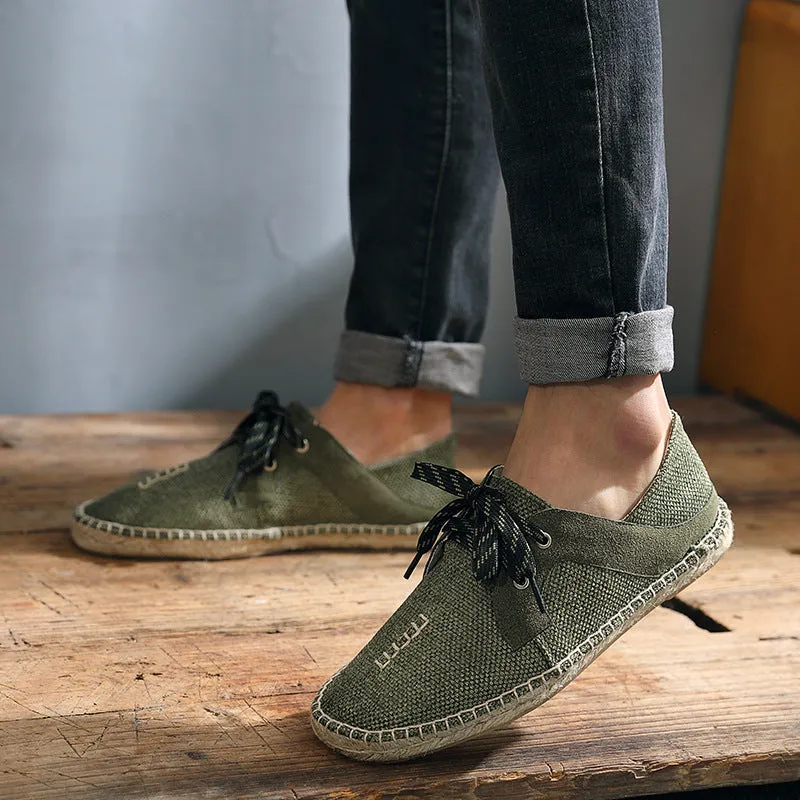 Men Soft Flat Slip On Espadrilles