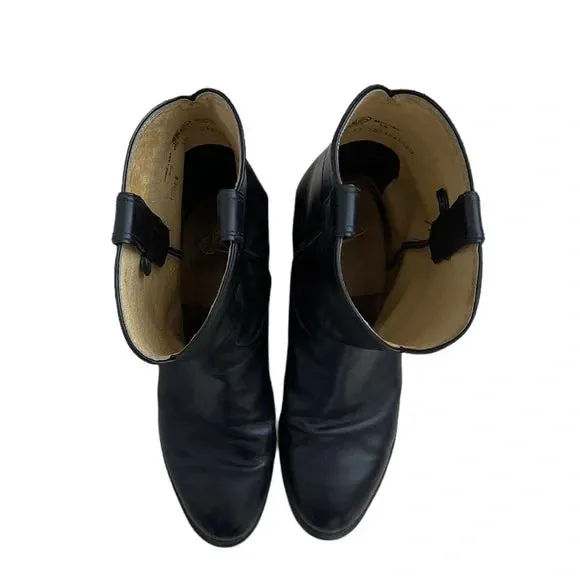 Men's Justin Black Leather Cowboy Boots - 8 EE