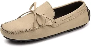Men's Loafers Round Toe Suede Vamp Boat Shoes Driving Loafers Lightweight Flat Heel Comfortable Casual Outdoor Slip-on