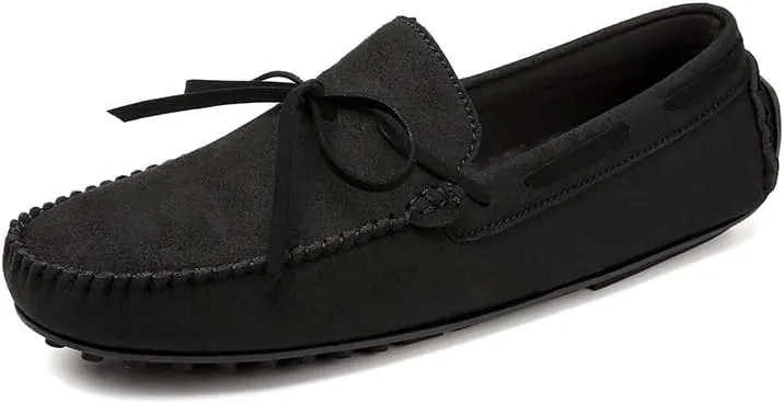 Men's Loafers Round Toe Suede Vamp Boat Shoes Driving Loafers Lightweight Flat Heel Comfortable Casual Outdoor Slip-on