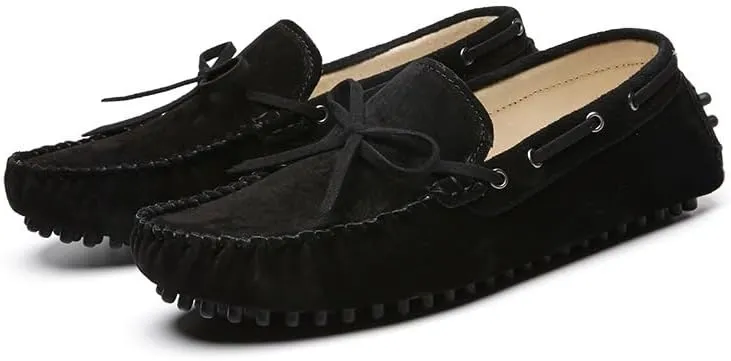 Men's Loafers Shoes Round Toe Solid Color Suede Vamp Boat Driving Loafers Comfortable Slip Resistant Lightweight Fashion Slip-ons