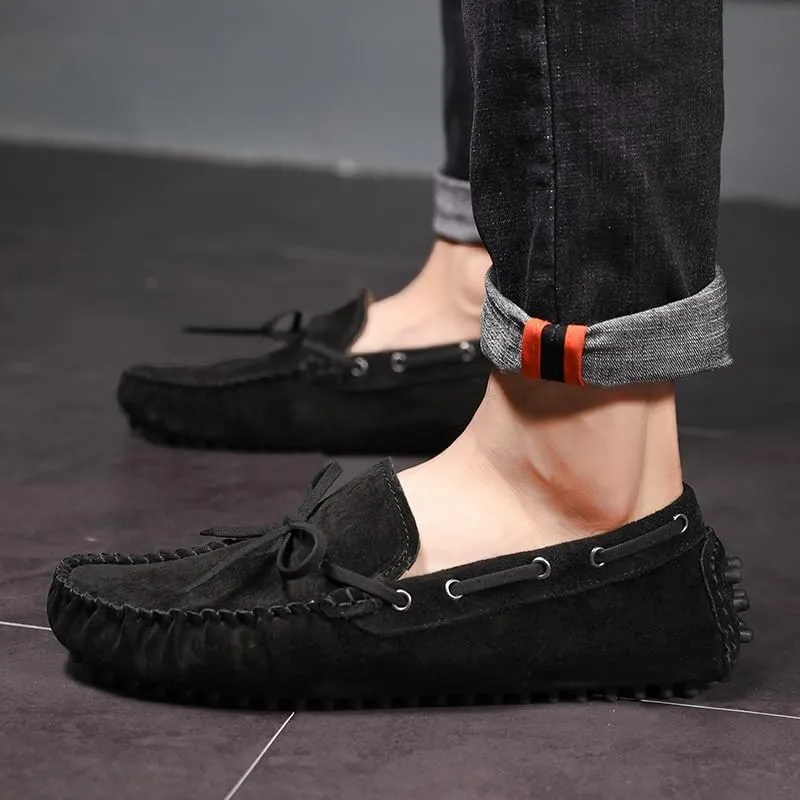 Men's Loafers Shoes Round Toe Solid Color Suede Vamp Boat Driving Loafers Comfortable Slip Resistant Lightweight Fashion Slip-ons