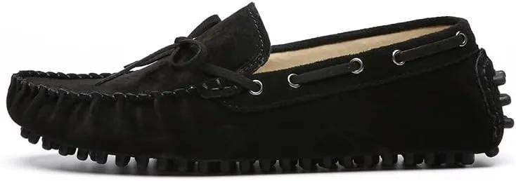 Men's Loafers Shoes Round Toe Solid Color Suede Vamp Boat Driving Loafers Comfortable Slip Resistant Lightweight Fashion Slip-ons