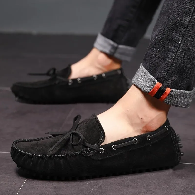 Men's Loafers Shoes Round Toe Solid Color Suede Vamp Boat Driving Loafers Comfortable Slip Resistant Lightweight Fashion Slip-ons