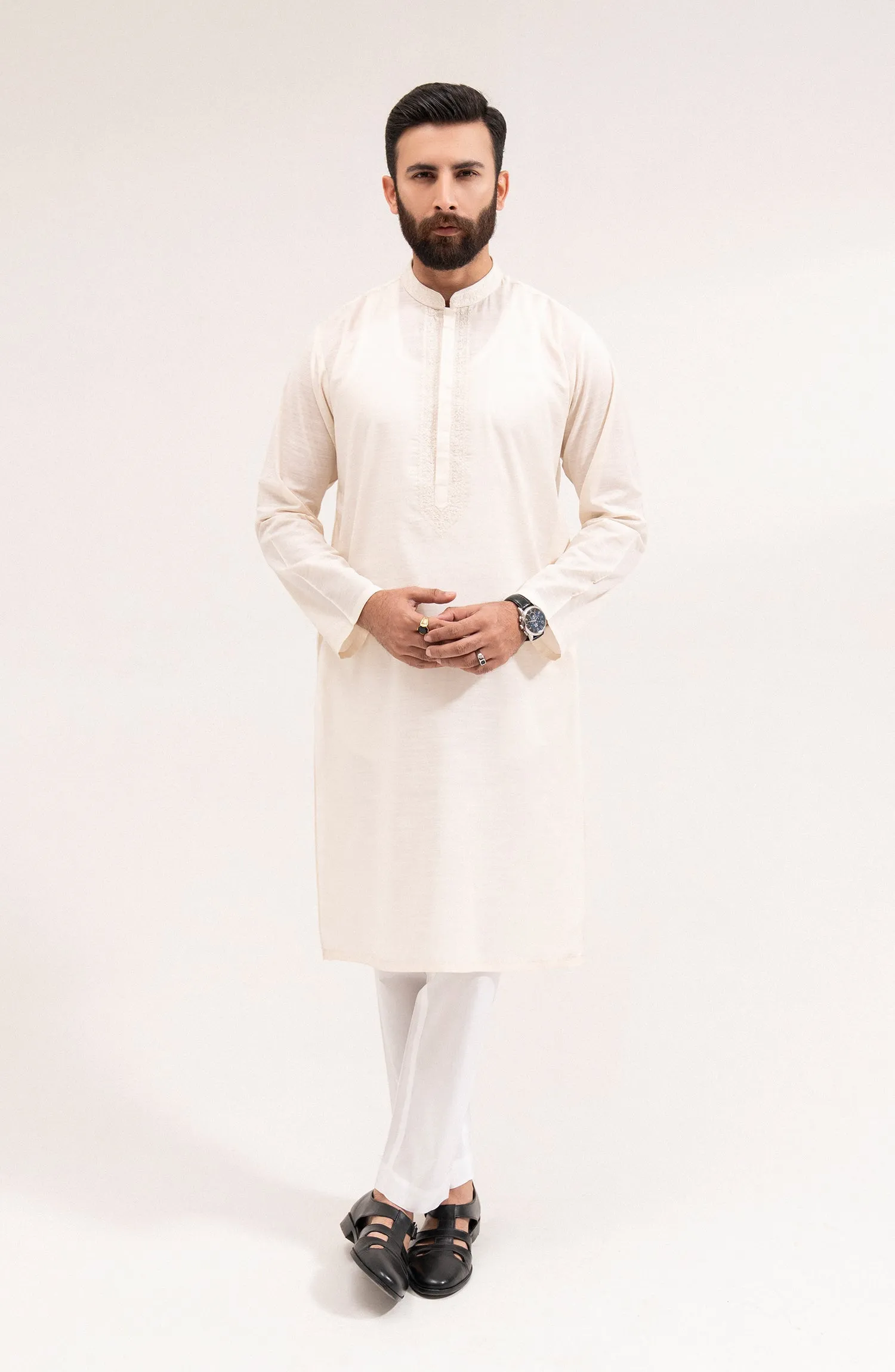 Men's Straight Hem Kurta-SMK716125