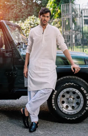 Men's Straight Hem Kurta-SMK716125