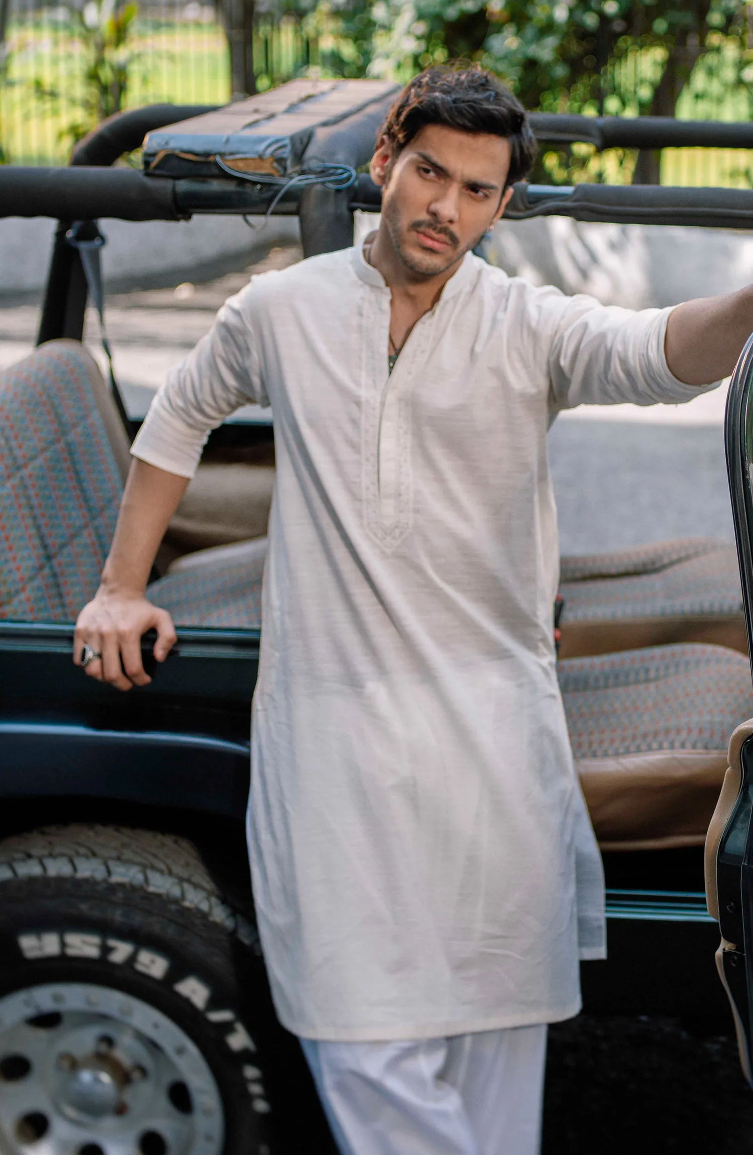 Men's Straight Hem Kurta-SMK716125