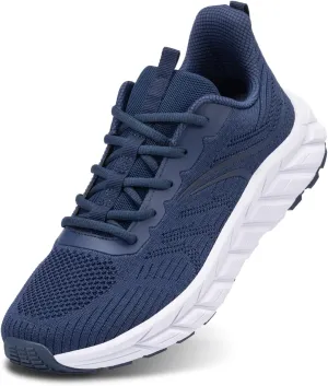 Men's Wide Walking Shoes Breathable Mesh Athletic Sneakers Wide Toe Box Shoes with Arch Support for Plantar Fasciitis
