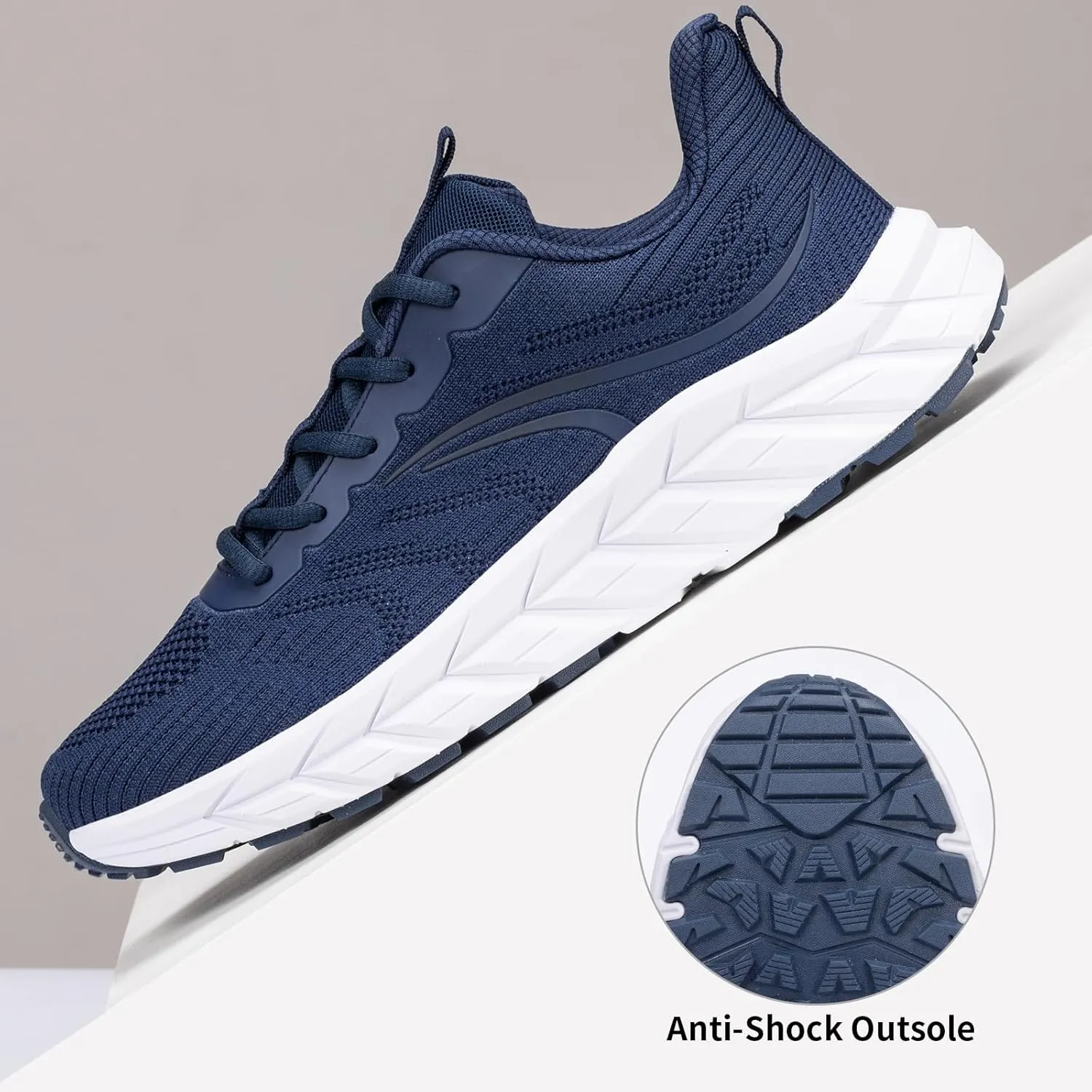 Men's Wide Walking Shoes Breathable Mesh Athletic Sneakers Wide Toe Box Shoes with Arch Support for Plantar Fasciitis