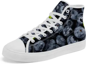 Men's Women's High Top Canvas Shoes Blueberry High Top Sneakers Lace Up Casual Shoes Gifts for Men Women