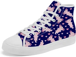 Men's Women's High Top Shoes Axolotl High Top Canvas Sneakers Lace Up Casual Shoes Gifts for Men Women