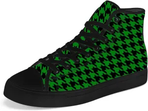 Men's Women's Houndstooth High Top Canvas Shoes High Top Sneakers Lace Up Casual Shoes Gifts for Men Women