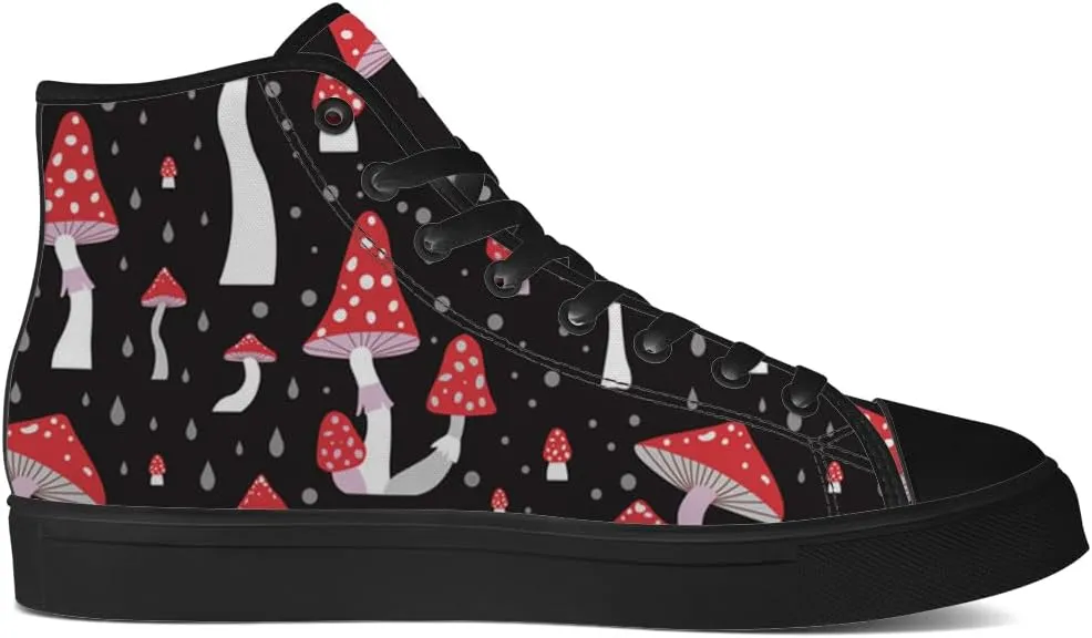 Men's Women's Mushroom High Top Sneakers High Top Canvas Shoes Lace Up Casual Shoes Gifts for Men Women