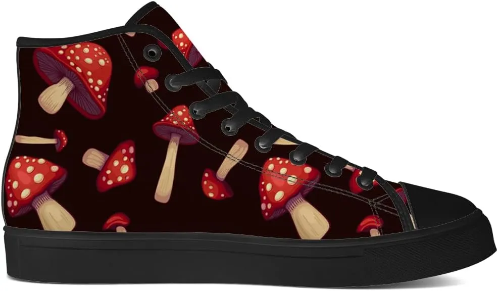 Men's Women's Mushroom High Top Sneakers High Top Canvas Shoes Lace Up Casual Shoes Gifts for Men Women