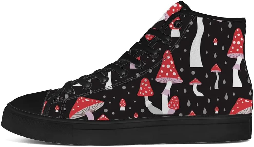 Men's Women's Mushroom High Top Sneakers High Top Canvas Shoes Lace Up Casual Shoes Gifts for Men Women
