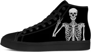 Men's Women's Skull High Top Canvas Shoes Skeleton High Top Sneakers Lace Up Casual Shoes Gifts for Men Women