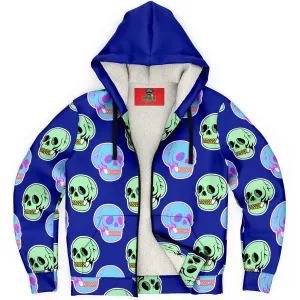 Microfleece Zip Hoodie Y2K Retro Skull
