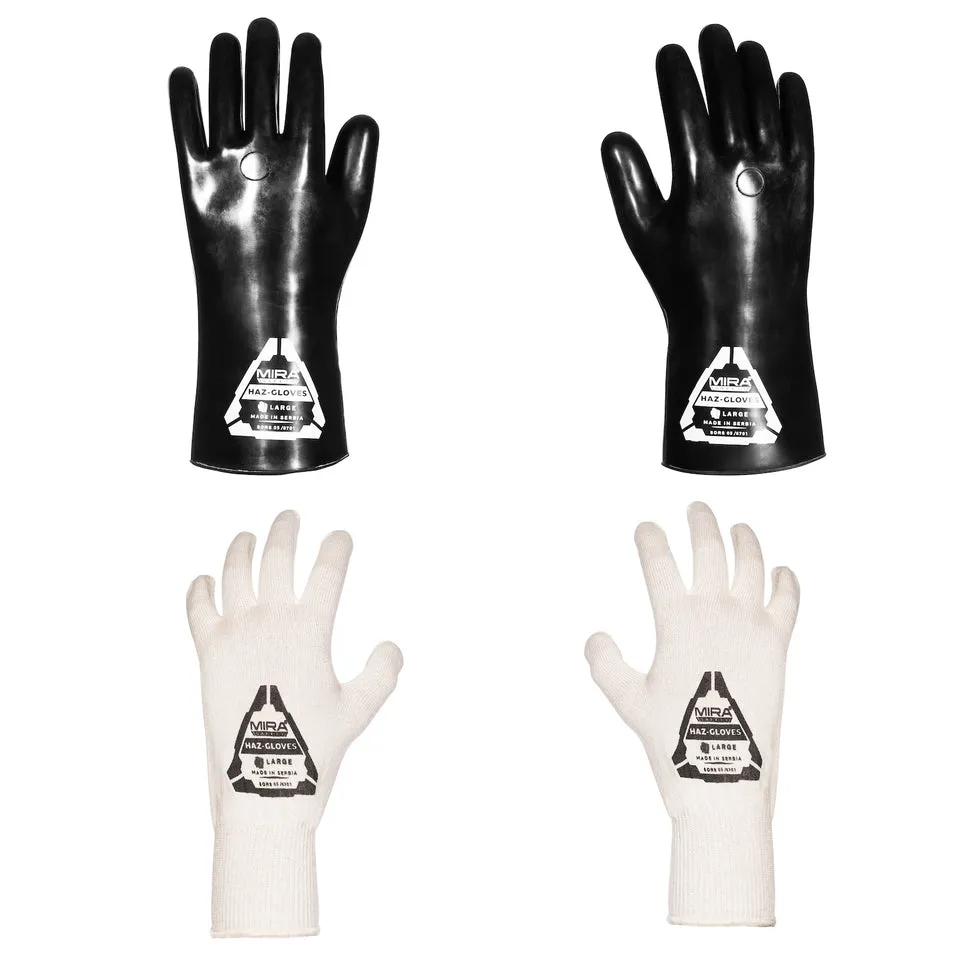 MIRA Safety HAZ-GLOVES Butyl Gloves for CBRN Protection Set of 4