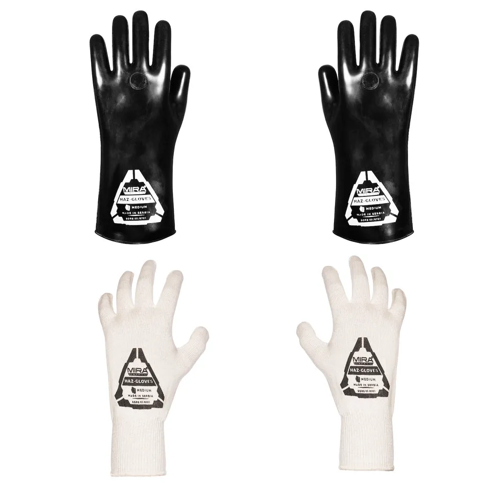 MIRA Safety HAZ-GLOVES Butyl Gloves for CBRN Protection Set of 4