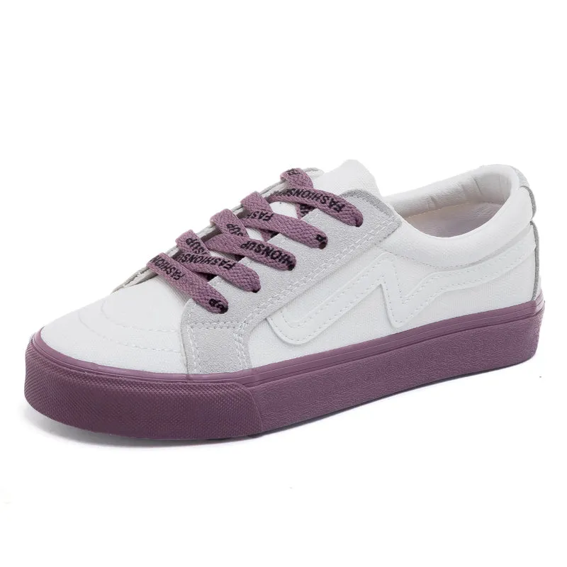 Mixed Colors Lace Up Female Fashion Sneakers