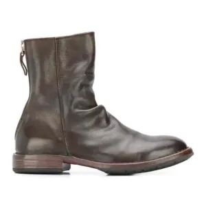 MOMA Back-Zip Ankle Boot - Dark Olive