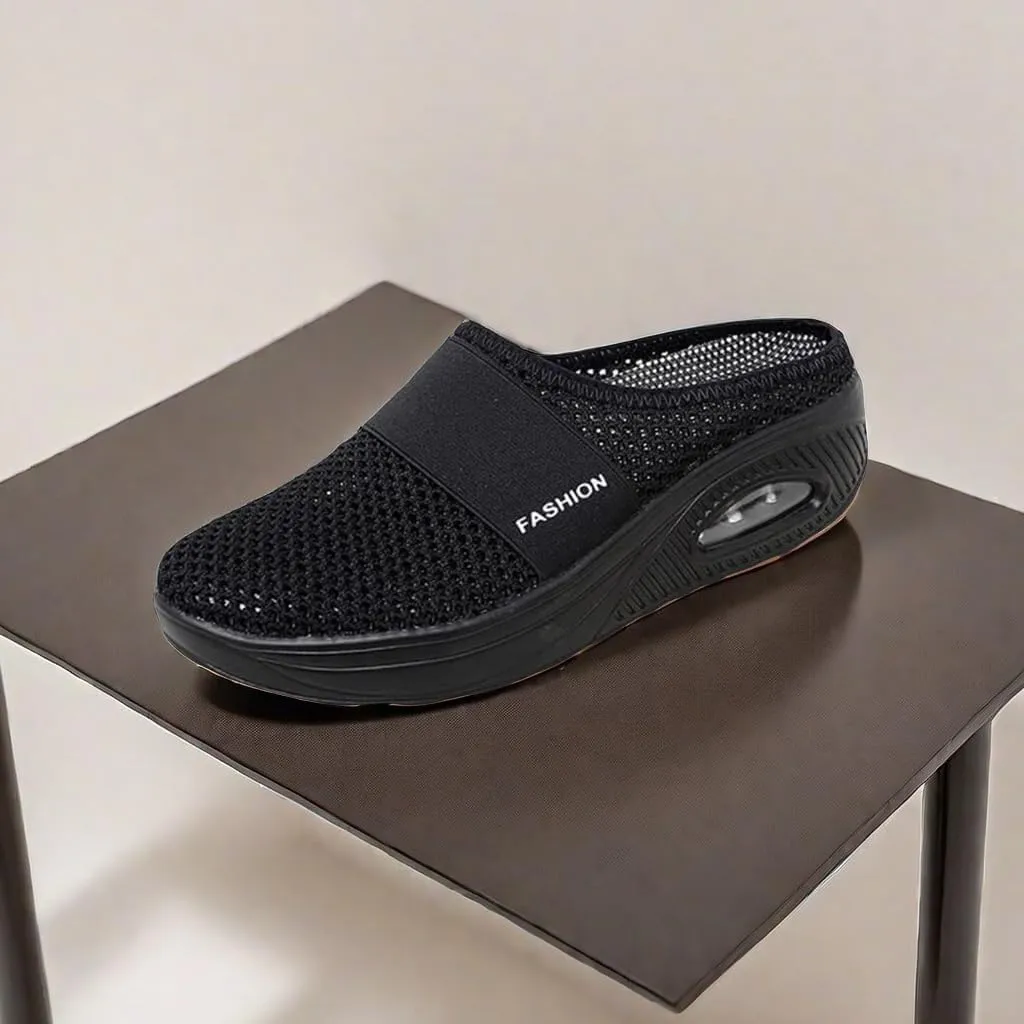 Mules for Women Comfortable Diabetic Air-Cushion Slip On Walking Clogs Shoes Closed Toe Breathable Orthopedic Diabetic Slippers with Arch Support