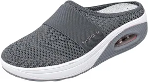 Mules for Women Comfortable Diabetic Air-Cushion Slip On Walking Clogs Shoes Closed Toe Breathable Orthopedic Diabetic Slippers with Arch Support