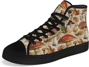 Mushroom High Top Canvas Shoes for Men Women High Top Sneakers Lace Up Casual Shoes Gifts for Dad Mom
