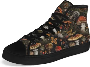 Mushroom High Top Canvas Shoes for Men Women High Top Sneakers Lace Up Casual Shoes Gifts for Dad Mom