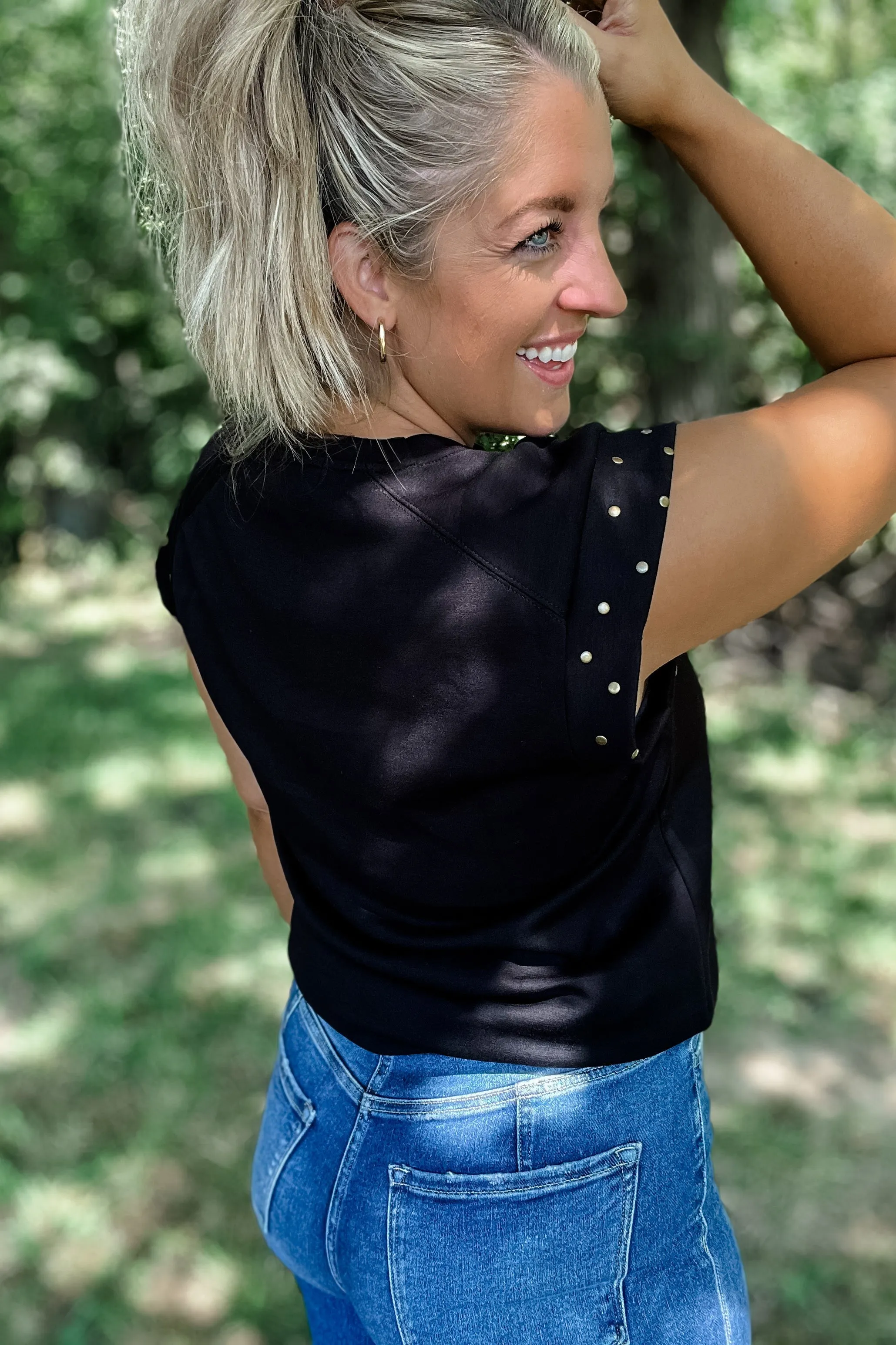 My Domain Studded Cap Sleeve Top